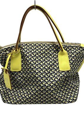 ROBERTA PIERI Black Yellow Multi Nylon Leather Handbag